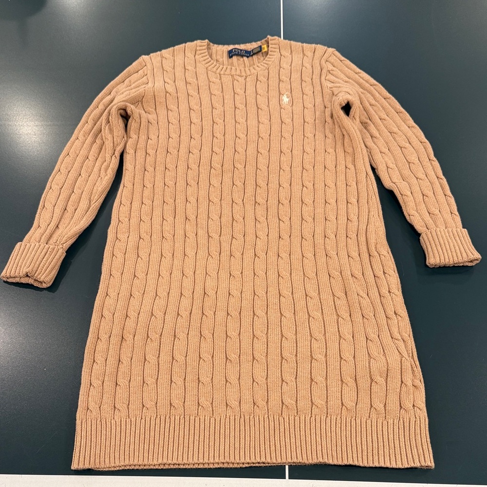 Polo Cable Knit Sweater Dress - Small